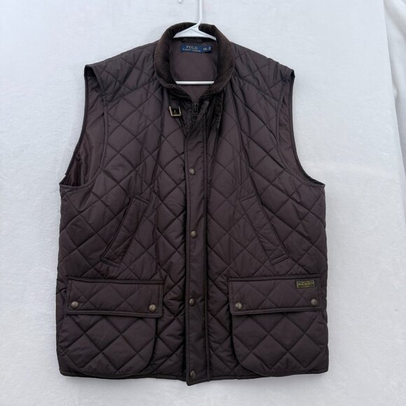 Polo Ralph Lauren Quilted Vest Mens 2XL Brown Full Zip Insulated